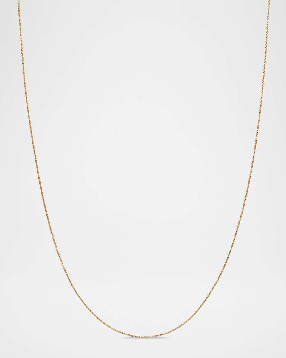 Box Chain Necklace in 18K Gold, 1mm